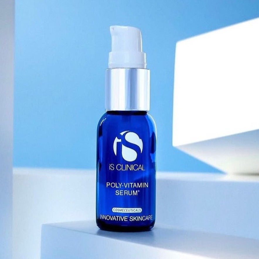 iS Clinical POLY-VITAMIN SERUM is an intensive, revitalizing formula for all skin types. This formula ensures the delivery of a powerful combination of essential vitamins, bionutrients, and age-defying antioxidants. This combination deeply hydrates, generating significant improvements in the appearance of texture, tone, and overall integrity of the skin.
