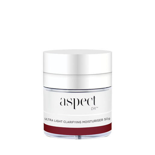 Aspect Dr Ultra Light Clarifying Moisturiser - Restore a clear, balanced, and refined complexion with this incredible multitasker. Specifically formulated to address skin congestion, enlarged pores and blemish-prone skin, the Aspect DR Ultra Light Clarifying Moisturiser delivers feather-light hydration while supporting a healthy skin microbiome.