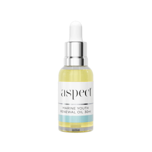 Aspect Marine Youth Oilm- A triple algae complex, rich in nutrients, calms and soothes the skin, defends against environmental damage and supports moisture balance to reduce the appearance of fine lines and wrinkles for smooth and firmer-looking skin.