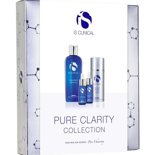 Minimise the appearance of blemishes, breakouts, enlarged pores and congested skin, and achieve your clearest complexion ever with the iS Clinical Pure Clarity Collection.