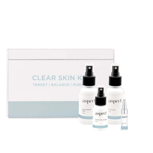 Aspect Clear Skin Kit address problematic skin with this collection formulated to help purify for a clearer looking skin.  Infinity Skin Clinic Surry Hills